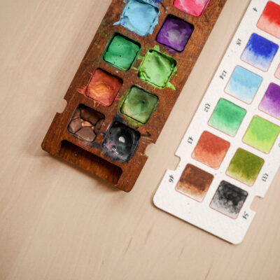 Palette en bois pour aquarelle/gouache – Image 6