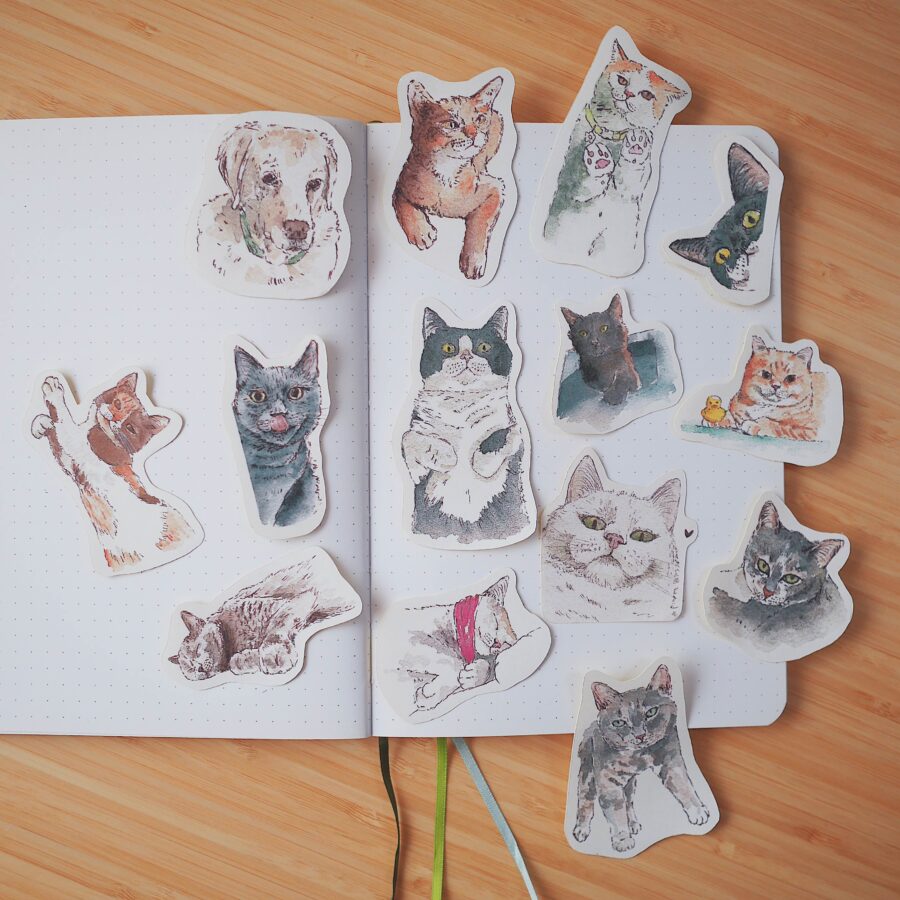 Autocollants - Chats et chien